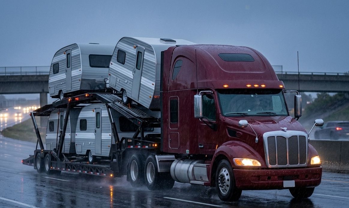 Auto transport carrier loading vehicle for cross-country shipment