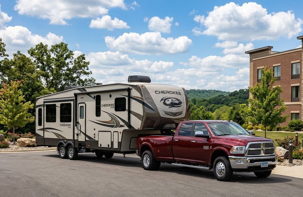 Class A Motorhome being towed safely cross country